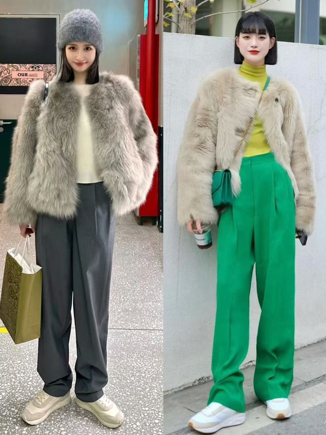 街的“皮草+运动鞋”却个个洋气又好看球盟会网站入口上海女生是真会穿！满大(图7)